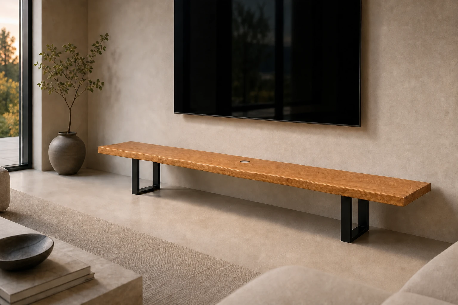 Horizon TV Console shown in media living room